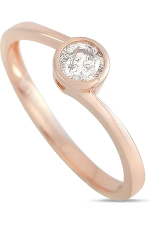 LB Exclusive Anello Solitaire in oro 14 carati con diamanti Pre-owned