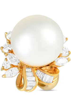 LB Exclusive Anello in giallo 18 carati con perla e diamanti