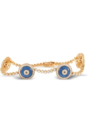 LB Exclusive Bracciale Evil Eye in giallo 18kt con diamanti e topazio