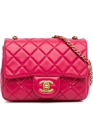 CHANEL Borsa a tracolla squadrata Pearl Crush mini in pelle di agnello con battente 2019