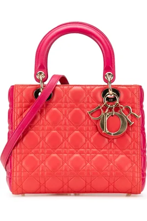 Dior Borsa a tracolla Lady Dior media in pelle di agnello bicolore con motivo Cannage 2014