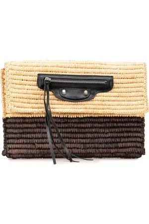 Balenciaga Clutch Motocross Classic Envelope Giant 12 in rafia 2014