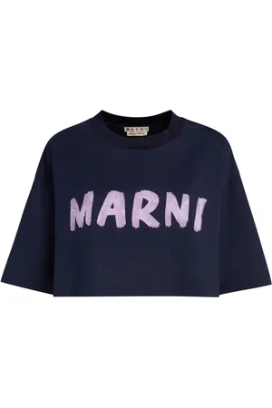 Marni T-shirt crop con stampa