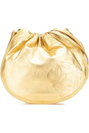 Loewe Borsa a tracolla Anagram in pelle di vitello metallizzata con coulisse 2010-2024
