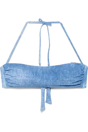 FISICO Top bikini effetto denim