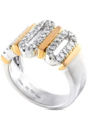 Damiani Anello in oro bianco e giallo 18 carati con diamanti