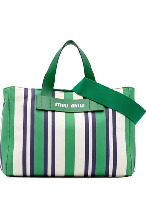Miu Miu Borsa a tracolla media in tela a righe 2000-2024