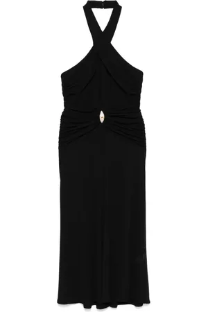 Elisabetta Franchi Abito midi con placca logo