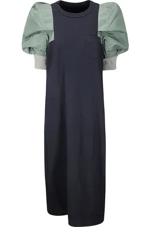 SACAI Abito midi con maniche a palloncino