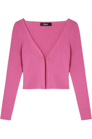 VERSACE Cardigan con spilla da balia