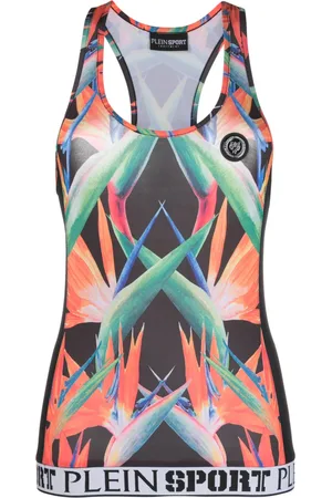 Philipp Plein Top smanicato a fiori
