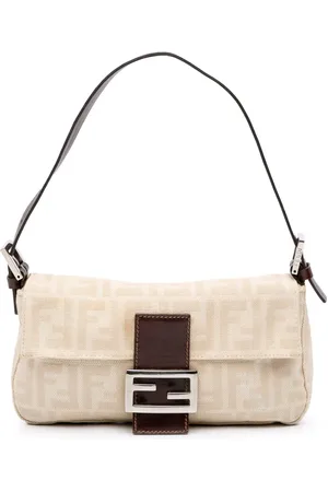 Fendi Borsa a spalla Baguette in tela con motivo Zucca 2000-2010