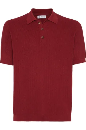 Brunello Cucinelli Polo in cotone con ricamo logo