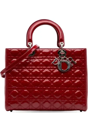Dior Borsa a tracolla Lady Dior grande con finitura lucida con motivo Cannage 2012