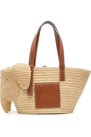 Loewe Borsa a secchiello Elephant media in rafia 2021