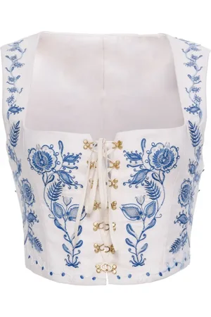 Agua by Agua Bendita Top Cornalina Floritura