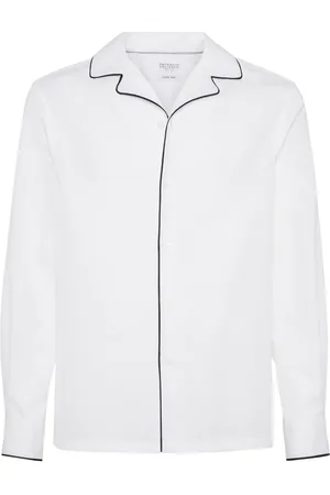 Brunello Cucinelli Camicia con dettagli a contrasto