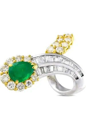 LB Exclusive Anello in oro giallo 18 carati con smeraldo e diamanti