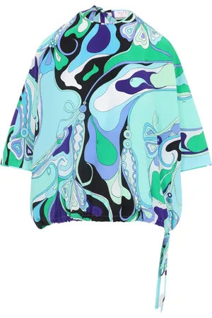 Puccini Blusa in seta con stampa Orchid