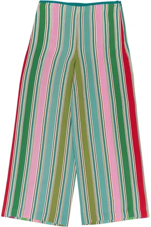 Loro Piana Pantaloni in seta multicolore a gamba ampia