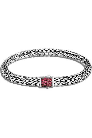 John Hardy "Bracciale a catena in sterling, zaffiro e rubino"