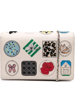 Dior Borsa a tracolla decorata con applicazione in pelle e catena 2016