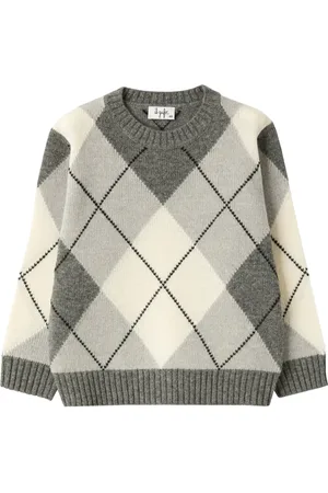 Il gufo Maglione a rombi in lana