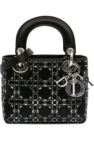 Dior Borsa a tracolla Lady Dior mini in raso e cristalli con motivo Cannage 2018