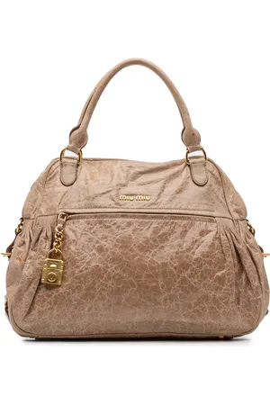 Miu Miu Borsa a tracolla effetto vissuto in nappa con ciondolo 2010-2025