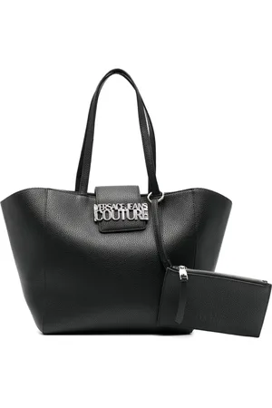 VERSACE Borsa tote con placca logo
