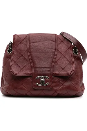 CHANEL Borsa a tracolla Bubble Graphic media in pelle Caviar trapuntata effetto invecchiato 2014
