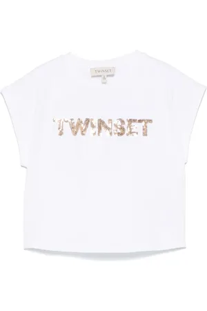 Twin-Set T-shirt con logo e paillettes