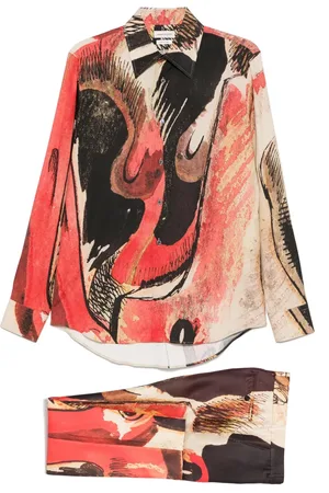 Alexander McQueen Set camicia e pantaloni con stampa anni 2020