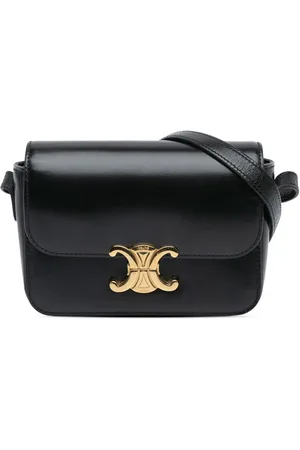 Céline Borsa a tracolla Triomphe in pelle di vitello lucida 2020