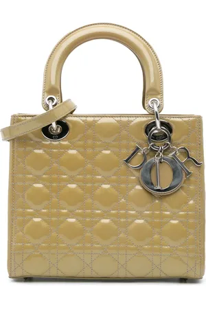 Dior Borsa a tracolla Lady Dior media con motivo Cannage e finitura lucida 2013
