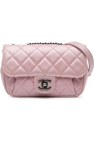 CHANEL Borsa a tracolla Coco Pleats mini in pelle di vitello trapuntata e metallizzata con catena e battente 2015-2016