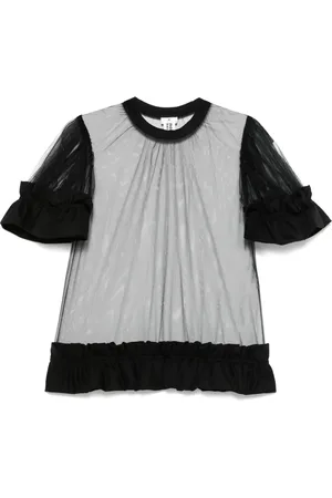 NOIR KEI NINOMIYA Blusa semi trasparente con ruches