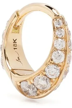 Lizzie Mandler Orecchino a cerchio Double Sided in giallo 18kt e diamanti