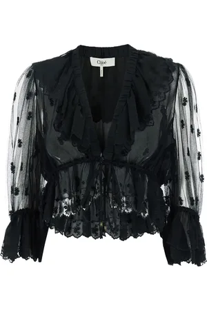 Chloé Blusa semi trasparente con ruches