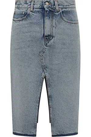 Stella McCartney Gonna denim con spacco