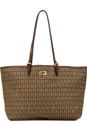 Fendi Borsa tote grande in tela con motivo Zucchino 2010-2024