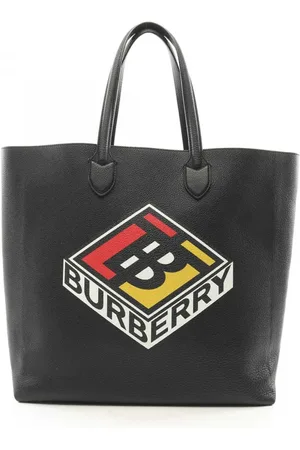 Burberry Borsa tote Kane in pelle di vitello pieno fiore con logo 2018-2024