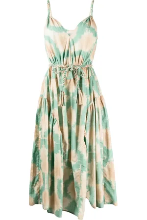 ULLA JOHNSON Abito midi Valentina con fantasia tie-dye