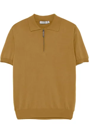 CANALI Polo in cotone con zip