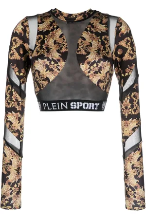 Philipp Plein Top crop con stampa barocca