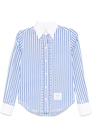 Thom Browne Camicia in pizzo sangallo con motivo a righe