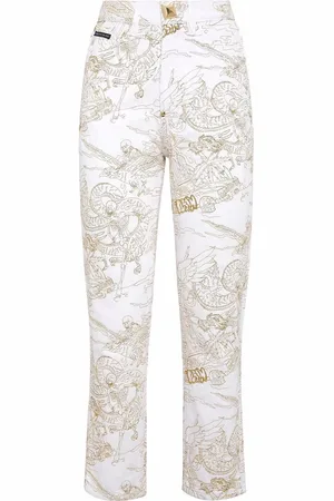 Philipp Plein Jeans crop con stampa