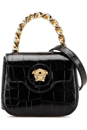 VERSACE Borsa a tracolla La Medusa mini goffrata effetto coccodrillo 2000-2024