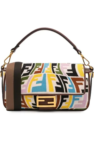 Fendi Borsa a tracolla Sarah Coleman in tela con ricamo e motivo Zucca Fish Eye Vertigo 2010-2025