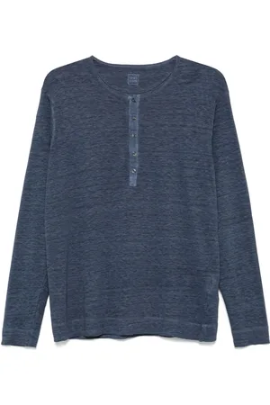120% Lino T-shirt Henley in lino